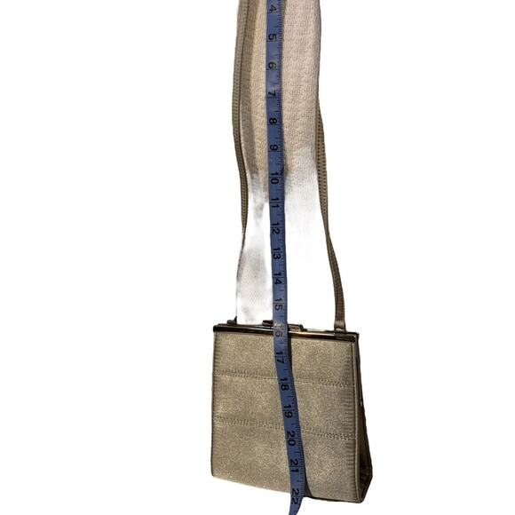 Nine West - small evening bag, silver metallic material, EUC - Picture 10 of 10